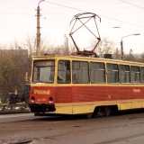 Первые 10 вагонов КТМ-5 (№№ 100-109) поступили в 1976 году. Дольше всего из них работал учебный вагон 103. Фото АО, 31.10.1991.
