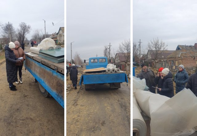 ​Жители Константиновки, дома которых пострадали при разминировании получили строительные материалы