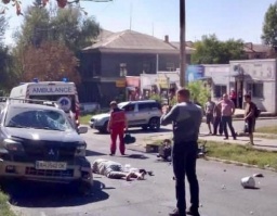 ДТП в Константиновке: Мотоцикл столкнулся с кроссовером