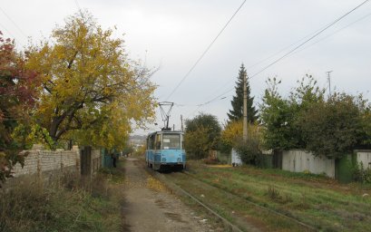 Осінній рейс у депо: Вагон №002 на вулиці Пушкінська (жовтень 2009)