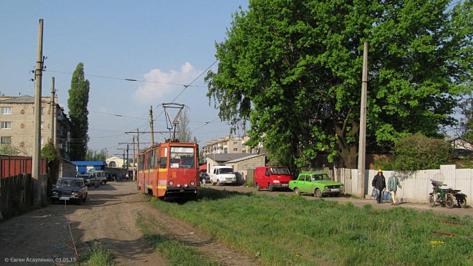 Трамвай №001 на вулиці Краснодарській: Травневий рейс від залізничного вокзалу (нині &mdash; вулиця Холодноярська)