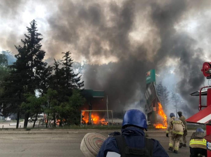 ДТП и пожар на АЗС в Константиновке